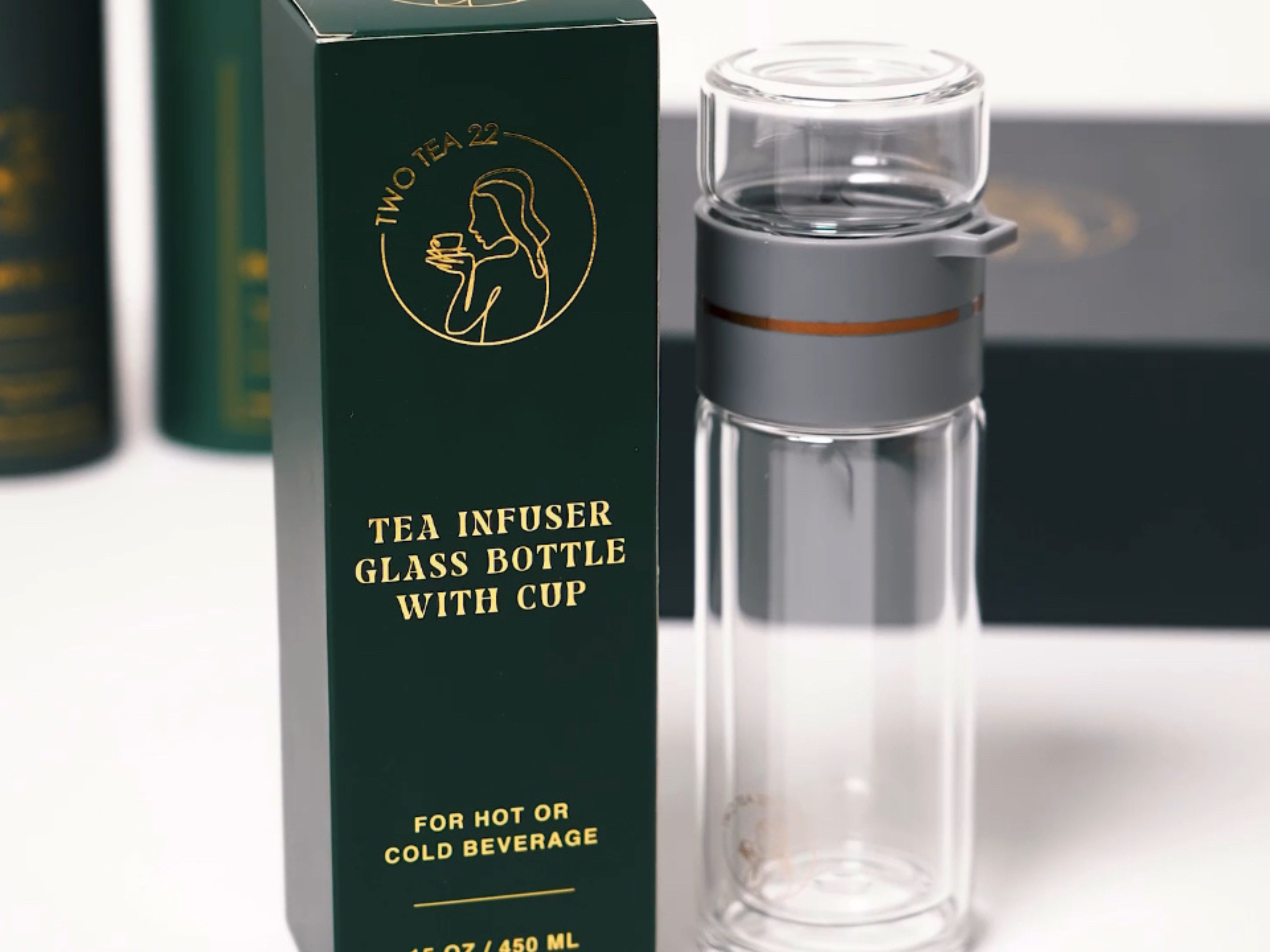 Just Perfect Gift Set – Luxury Tea Gift Box with 3 Loose Leaf Teas & Infuser Bottle