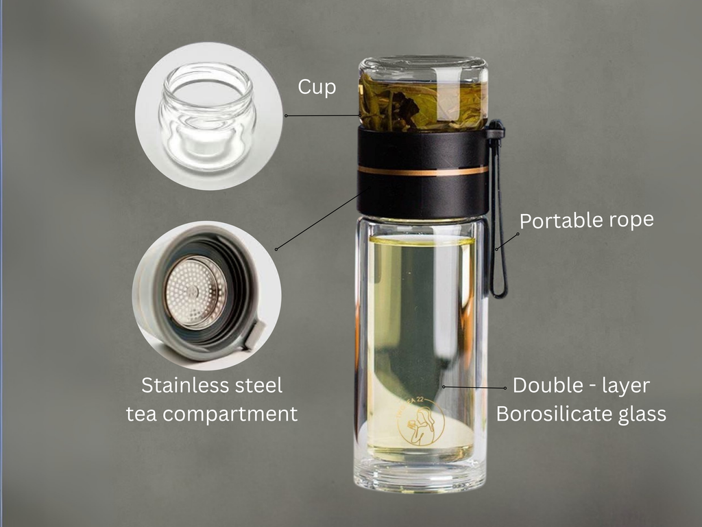 Replacement Glass Cup for Tea Infuser Bottle