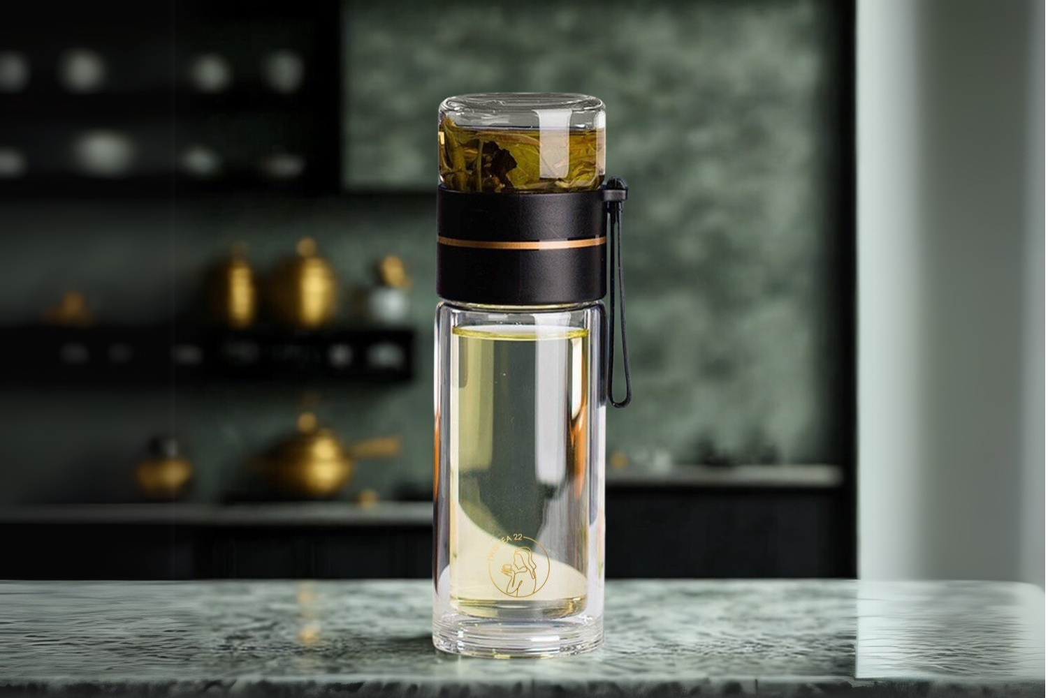 Glass Tea Tumbler (Black)